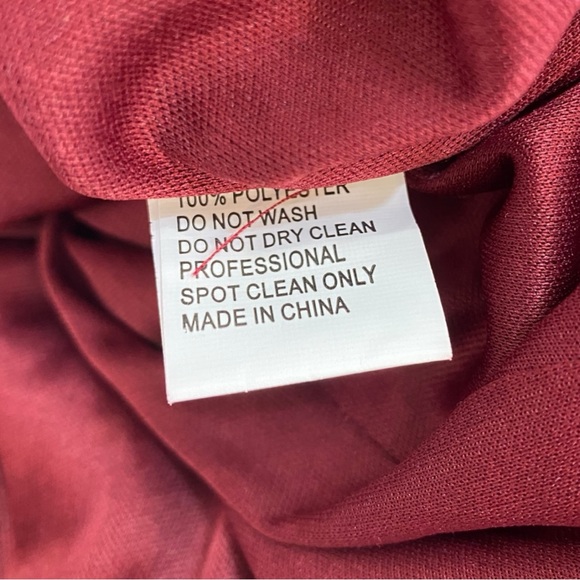 NEW Mac Duggal Wine Red Sequined Faux Wrap Long Sleeve Gown NWT Size 14 - Picture 8 of 9